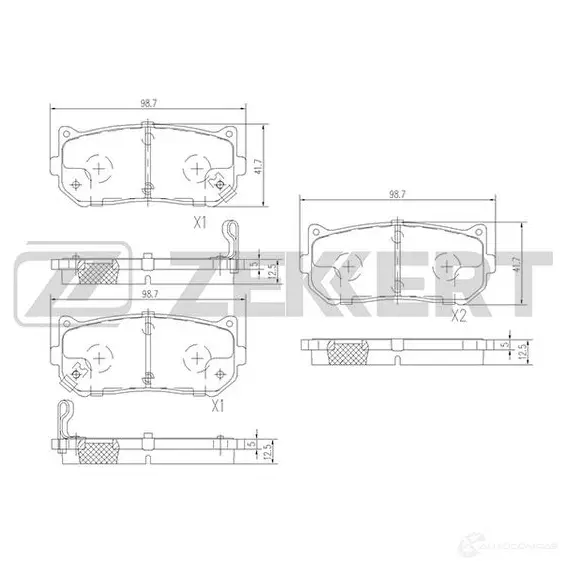 Тормозные колодки дисковые, комплект ZEKKERT KRLX7 2D 4316439 BS-2809 изображение 0