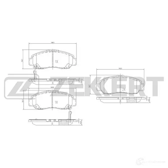 Тормозные колодки дисковые, комплект ZEKKERT 4316437 KU K18 BS-2807 изображение 0