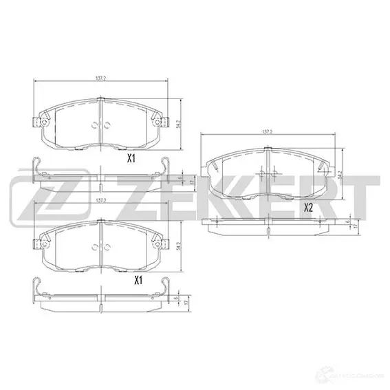 Тормозные колодки дисковые, комплект ZEKKERT BS-2806 ZH9N XX5 4316436 изображение 0
