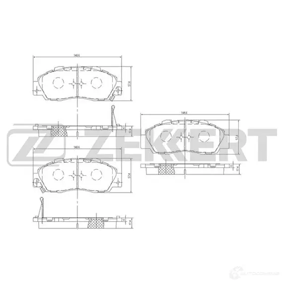 Тормозные колодки дисковые, комплект ZEKKERT N3Z 8O4A BS-2803 4316433 изображение 0