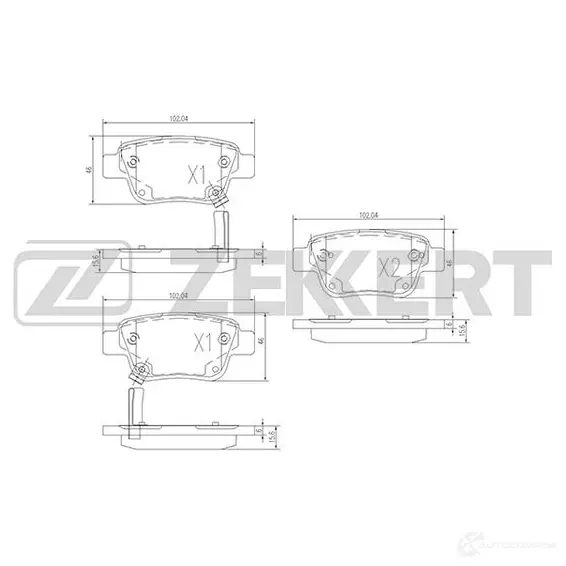 Тормозные колодки дисковые, комплект ZEKKERT FY NOX1D BS-2712 4316422 изображение 0