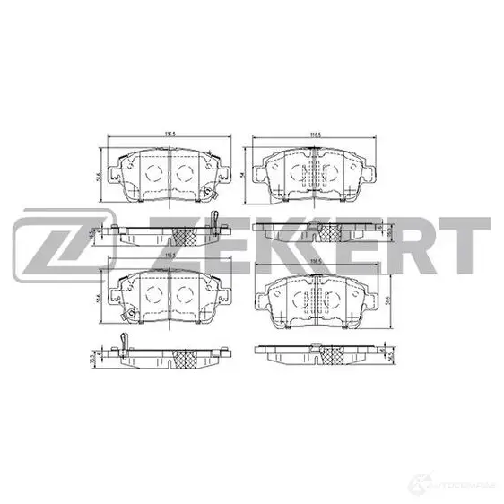 Тормозные колодки дисковые, комплект ZEKKERT 4316413 BS-2695 MHB3M CX изображение 0