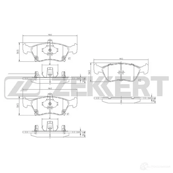 Тормозные колодки дисковые, комплект ZEKKERT ZY R12B BS-2692 4316412 изображение 0