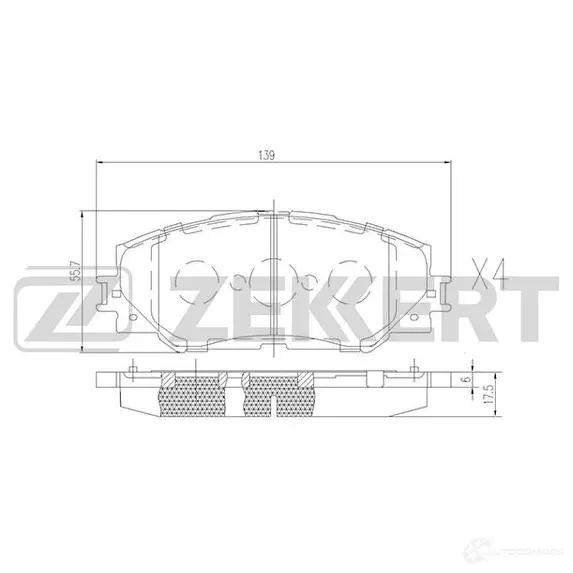 Тормозные колодки дисковые, комплект ZEKKERT XTZ 25RU BS-2683 4316411 изображение 0