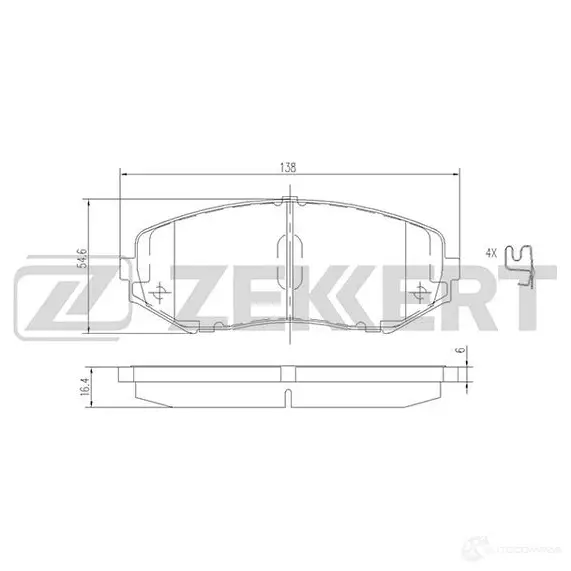 Тормозные колодки дисковые, комплект ZEKKERT BS-2620 4316409 AVUJ X9B