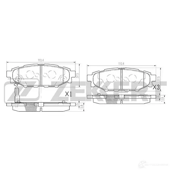 Тормозные колодки дисковые, комплект ZEKKERT 4316407 HZKMG GP BS-2592