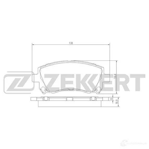 Тормозные колодки дисковые, комплект ZEKKERT 4316405 E 8STDG BS-2580 изображение 0