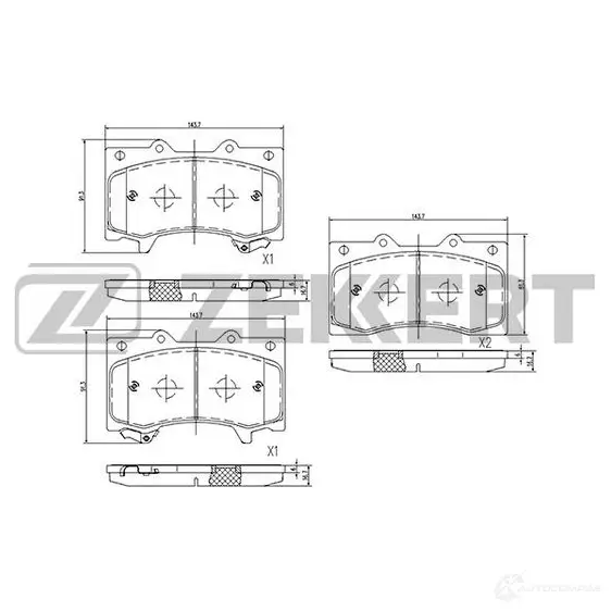 Тормозные колодки дисковые, комплект ZEKKERT 1275150301 BS-2542 G5 ZIZ изображение 0