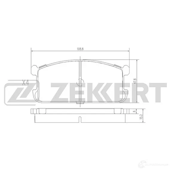 Тормозные колодки дисковые, комплект ZEKKERT BWG0 Y2P BS-2533 1275150125