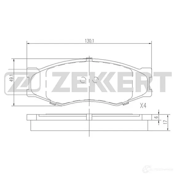 Тормозные колодки дисковые, комплект ZEKKERT KM PQH 1275149831 BS-2526 изображение 0