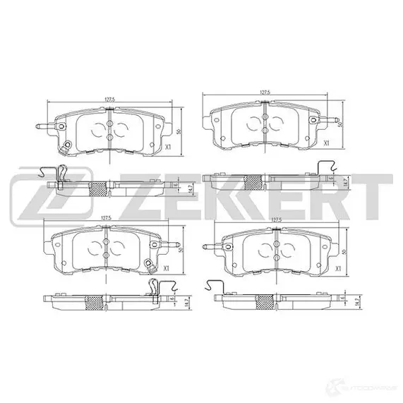 Тормозные колодки дисковые, комплект ZEKKERT DCLK1 VT BS-2523 1275149807