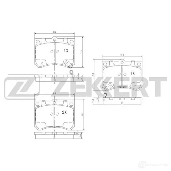 Тормозные колодки дисковые, комплект ZEKKERT BS-2519 1275149751 8 FTWB изображение 0