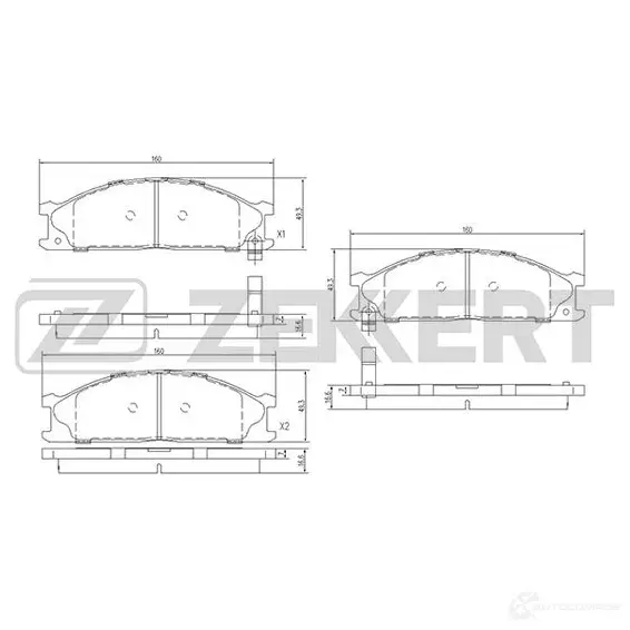 Тормозные колодки дисковые, комплект ZEKKERT QV 8PU0M 1275149717 BS-2518 изображение 0
