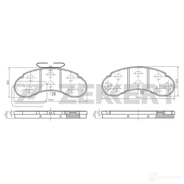 Тормозные колодки дисковые, комплект ZEKKERT 1275149693 BS-2516 71 6HHE изображение 0