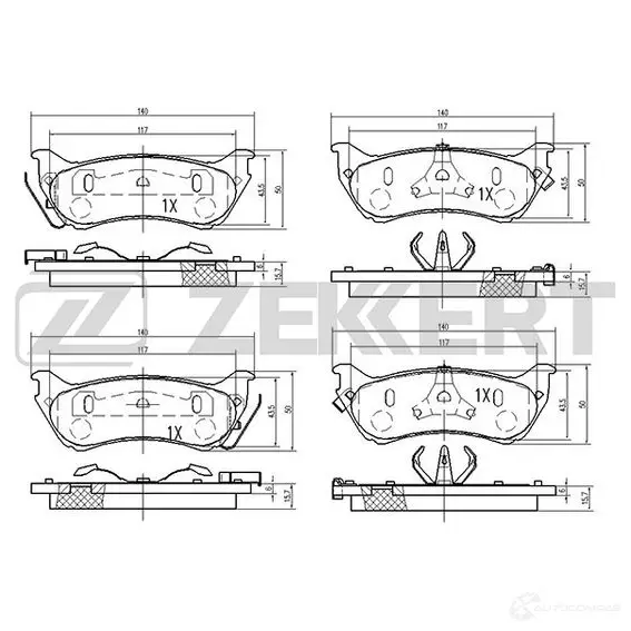 Тормозные колодки дисковые, комплект ZEKKERT BS-2468 1275149655 QGC43 FU