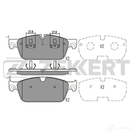 Тормозные колодки дисковые, комплект ZEKKERT BS-2467 1275149653 RL 3P0