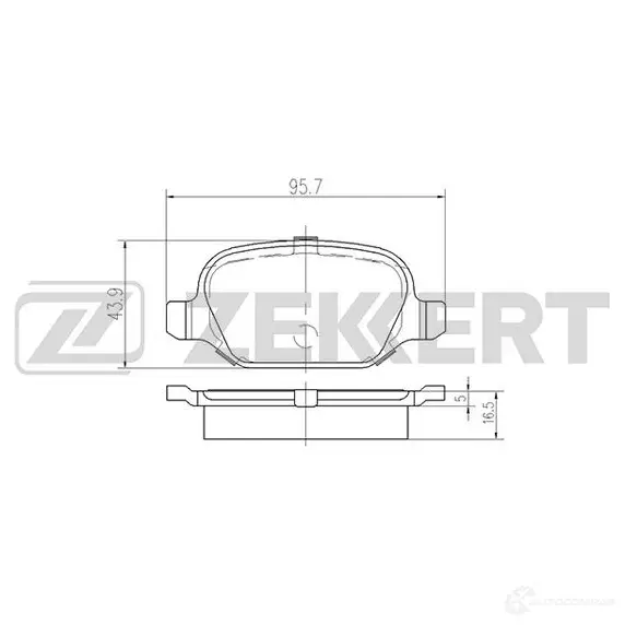 Тормозные колодки дисковые, комплект ZEKKERT BS-2464 1275149619 2S SYR
