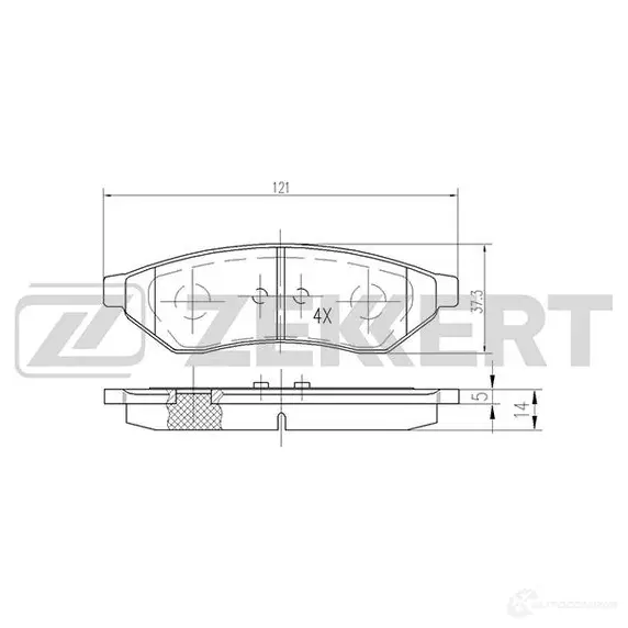 Тормозные колодки дисковые, комплект ZEKKERT 1275149589 7H 94I6 BS-2461