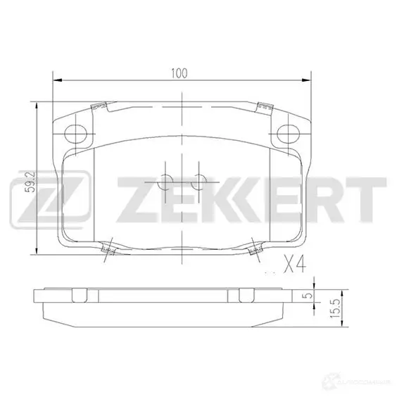Тормозные колодки дисковые, комплект ZEKKERT BS-2460 1275149585 9 IH3H
