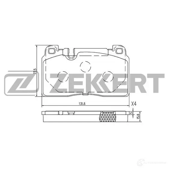 Тормозные колодки дисковые, комплект ZEKKERT BS-2456 1275149519 T 44B88 изображение 0