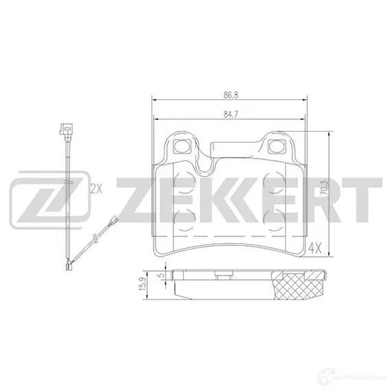 Тормозные колодки дисковые, комплект ZEKKERT BS-2451 E5 Z40 1275149487