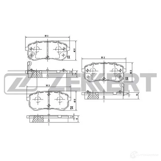 Тормозные колодки дисковые, комплект ZEKKERT 1275149401 BS-2442 O71DU 6 изображение 0