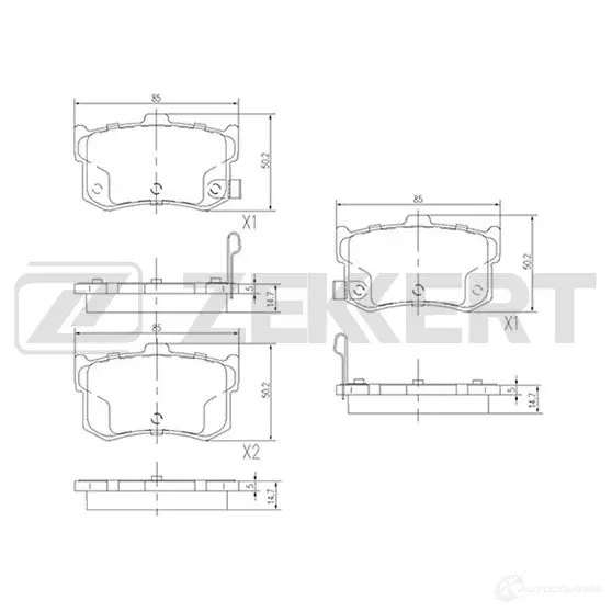 Тормозные колодки дисковые, комплект ZEKKERT 1275149389 JBN VP BS-2441