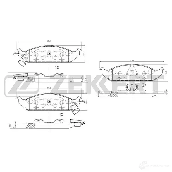 Тормозные колодки дисковые, комплект ZEKKERT 1275149079 BS-2427 J 5E2DG