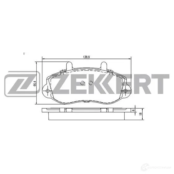 Тормозные колодки дисковые, комплект ZEKKERT 1275148979 K2E Y24 BS-2420