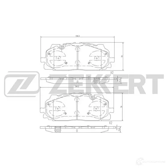 Тормозные колодки дисковые, комплект ZEKKERT I13 3S BS-2385 1437995653 изображение 0