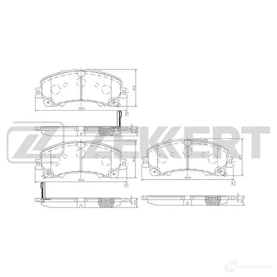 Тормозные колодки дисковые, комплект ZEKKERT 1437995270 PU SRO5Q BS-2381