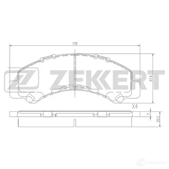 Тормозные колодки дисковые, комплект ZEKKERT 1439902335 BS-2377 3 XXULG