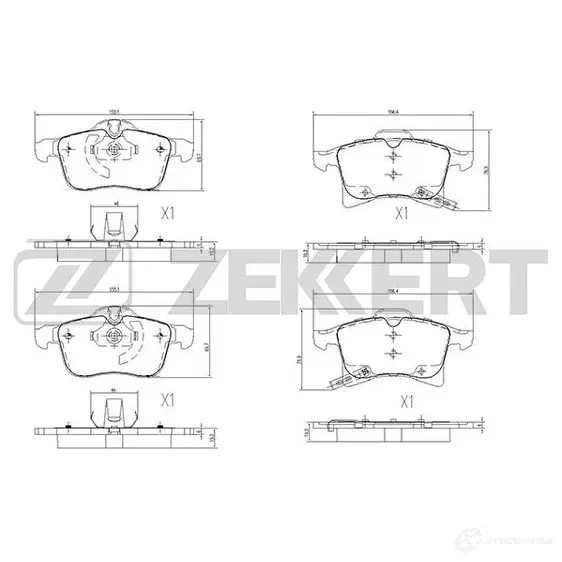 Тормозные колодки дисковые, комплект ZEKKERT FVCR G 4316400 BS-2368 изображение 0