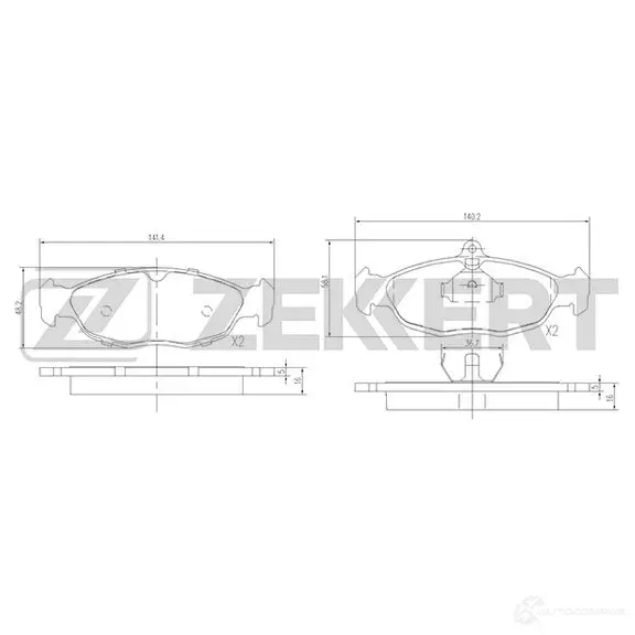 Тормозные колодки дисковые, комплект ZEKKERT 4316397 0Z 6JMW BS-2346