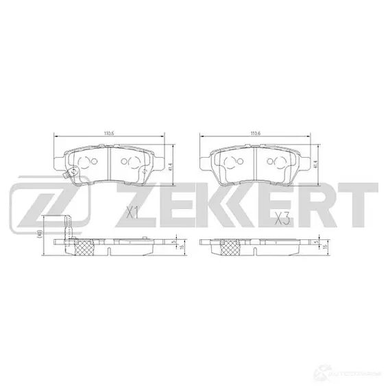 Тормозные колодки дисковые, комплект ZEKKERT BS-2333 4316394 9ZZ LU изображение 0