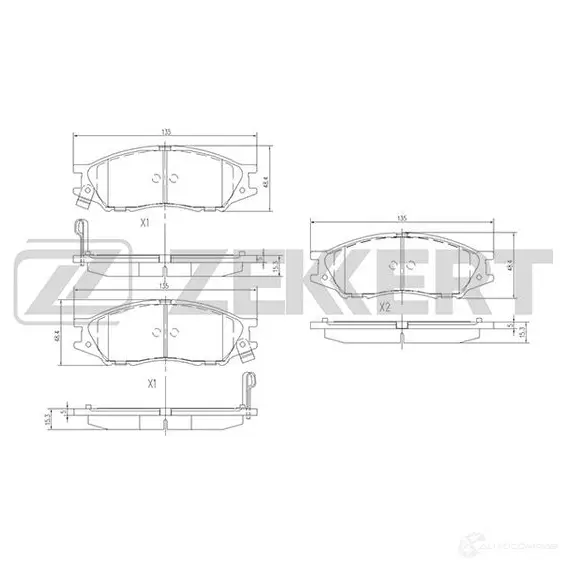 Тормозные колодки дисковые, комплект ZEKKERT KXJ IZ3A BS-2323 4316393 изображение 0