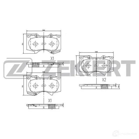 Тормозные колодки дисковые, комплект ZEKKERT BS-2241 IXY2 O 4316388 изображение 0