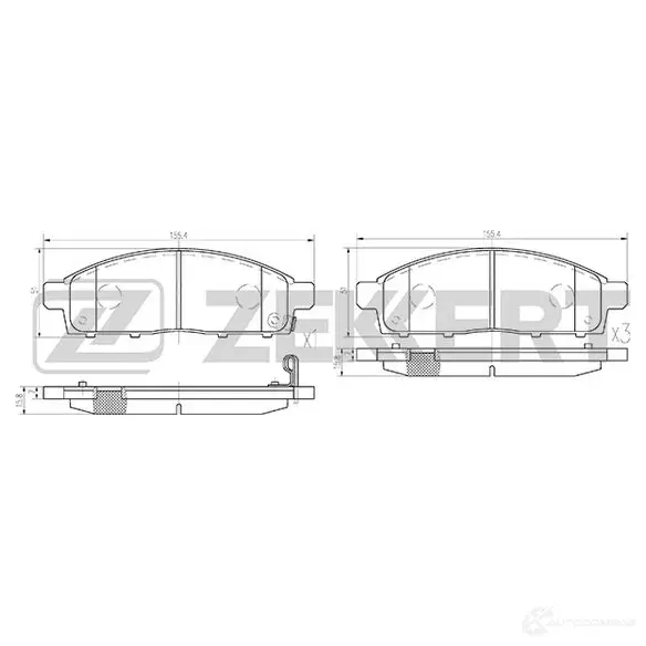 Тормозные колодки дисковые, комплект ZEKKERT 4316386 CG2 U9P BS-2237 изображение 0