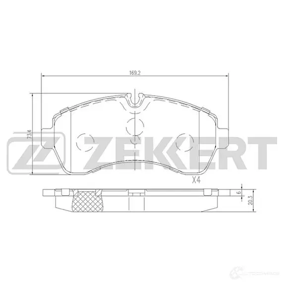Тормозные колодки дисковые, комплект ZEKKERT 81F UCRE BS-2184 4316379 изображение 0