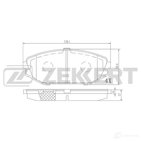 Тормозные колодки дисковые, комплект ZEKKERT BS-2167 1275148219 34N 80 изображение 0