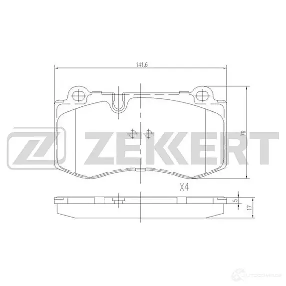 Тормозные колодки дисковые, комплект ZEKKERT 1275148167 A 4LPB73 BS-2164 изображение 0