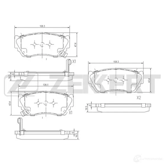 Тормозные колодки дисковые, комплект ZEKKERT BS-2152 1275148061 SPVR ND