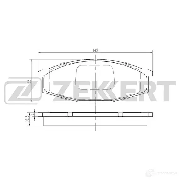 Тормозные колодки дисковые, комплект ZEKKERT 4 RLYQGT BS-2150 1275147993