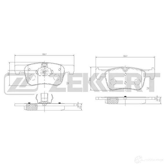Тормозные колодки дисковые, комплект ZEKKERT 1275147971 EY6 XDD BS-2143 изображение 0