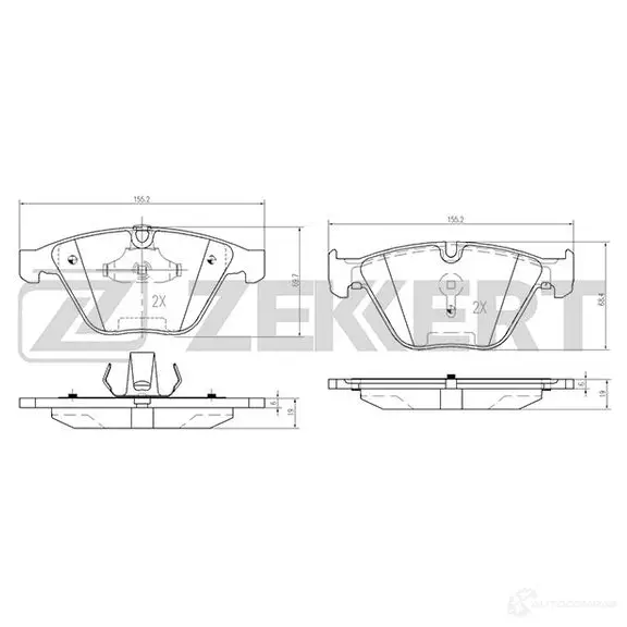 Тормозные колодки дисковые, комплект ZEKKERT BS-2142 PJJ4 SN7 1275147969