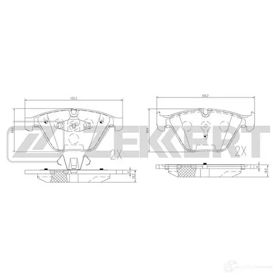 Тормозные колодки дисковые, комплект ZEKKERT BS-2141 C8D 6AA 1275147961 изображение 0