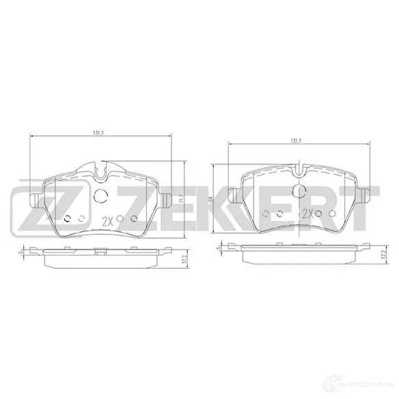 Тормозные колодки дисковые, комплект ZEKKERT 4 BAOG4F 1275147949 BS-2140 изображение 0