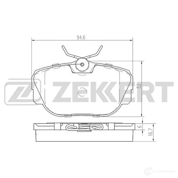 Тормозные колодки дисковые, комплект ZEKKERT 1275147911 BS-2138 14LQ A1A изображение 0