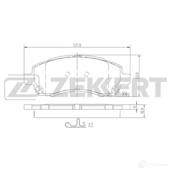 Тормозные колодки дисковые, комплект ZEKKERT EJO 68 1275147829 BS-2134 изображение 0