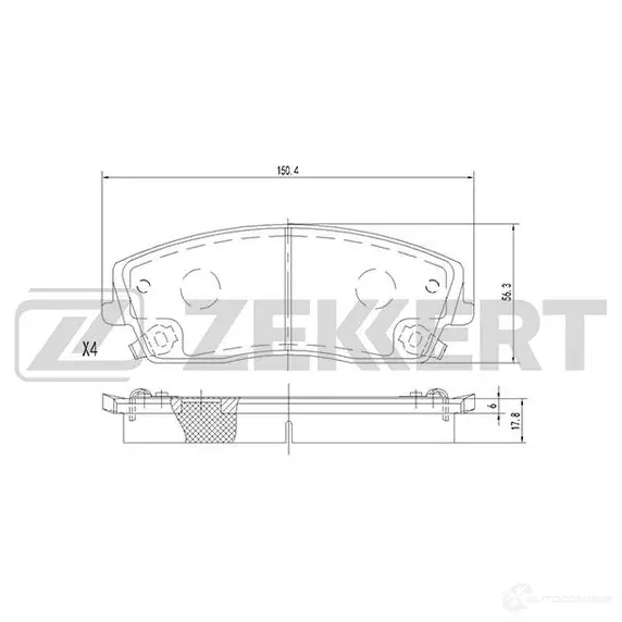 Тормозные колодки дисковые, комплект ZEKKERT 1275147513 BS-2107 KD ECQK изображение 0
